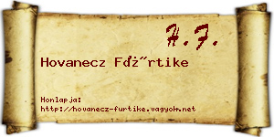 Hovanecz Fürtike névjegykártya